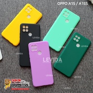 oppo a15 silikon matte case color case oppo a15 - hitam