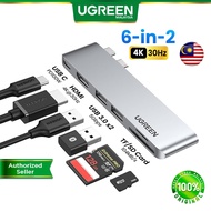 UGREEN 6 in 2 USB C Hub MacBook Pro Air Adapter 4K HDMI Thunderbolt 3 100W PD Card Reader USB 3.0 Po