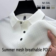 M-5XL Baju t shirt lelaki Oversized shirt man Polo shirt Men Black Baju t shirt lelaki berkolar Keme