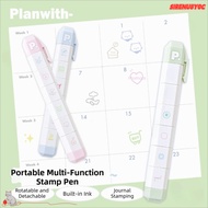 SIRENU8Y0C To Do List Journal Stamp, 6 Patterns Detachable Seal Pen, Cute Cartoon Self-ink Portable 