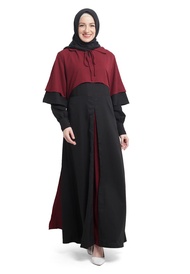 Busana dress wanita / baju dress maxi / abaya gamis hitam komb OKC 611