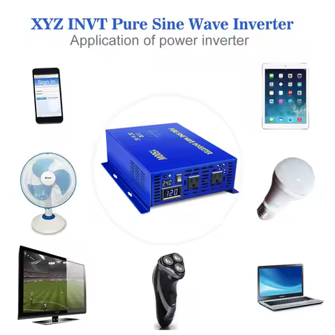 Blue Shell 1500W Pure Sine Wave Solar Power Inverter Transformer 12V/24V/36V/48V/72V/96V DC to 110V/