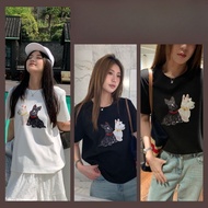 COD (Bangkok Delivery) MAO Shop Wide-Leg T-Shirt With Cute Animal Print Minimal Style It's Beautiful