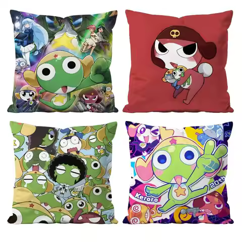 Funny Cartoon Keroro Gunsou Frog Pillow Case Anti-dustmite Pillowcase Invisible Zipper Silky Short P