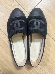 Chanel 黑色編織草編鞋 36碼