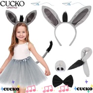 BACKSTR 4PCS Donkey Costume Set, Funny Bow Tie Donkey Headband, Fashion Tail Nose Animal Donkey Ears