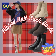 【DIRECT FROM JAPAN】GU Ribbed Knit Sock Boots – Available in 3 Colors, Sizes S–XL