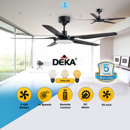 DEKA Ceiling Fan DX56 With LED Remote Control 5 ABS Blades 56" 42" DC Motor 7+7 Speed Kipas Siling