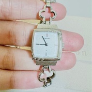 SEIKO日本精工_方形手動上鏈機械錶 花朵鏈帶