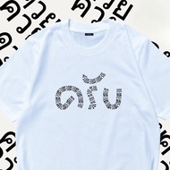 COD Korea Celebrity Style Shirt Short-Sleeved T-Shirt CMDXY11035 Men And Women Striped Letters Loose