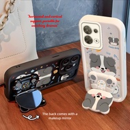 Case for ITEL A60 A60S phone casing A cute and funny corgi themed soft shell simple makeup mirror