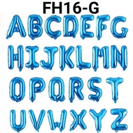 FH16-G 16 inch 40cm name alphabet letter foil balloon biru blue (Letter Foil Balloon) papaya balloon