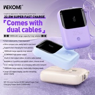 Wekome WP-53 10000mAh Portable Fast Charging Build in Cable Type C LED Battery Small Powerbank 3C Ce
