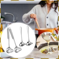 [szgrqkj1] 4Pcs Sauce Ladle with Pouring Spout, Stainless Steel, Sauce Drizzle Spoon Comfortable Gri