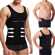 WSY Mens T-Shirts Slimming Body Shaper Mens Vest Shirt Sleeveless Shapewear Abdomen Slim Gym Workou
