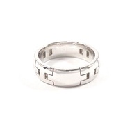 【日本直送 中古美品】8号 エルメス HERMES リング・指輪 ヘラクレス K18ホワイトゴールド シルバー アクセサリー 表記サイズ48 新品仕上げ済み