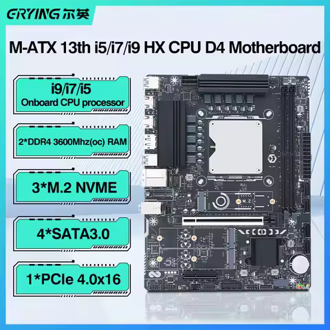ERYING M-ATX 13th i5/i7/i9 13980HX 13950HX 13900HX 13850HX 13700HX CPU Motherboard Combo DDR4 NVME M