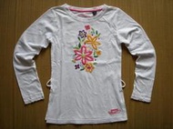 美國品牌［GUESS JEANS]女童白色長袖長版T恤(0158)~M