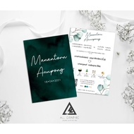 Wedding Card 5x7" Front & Back With Envelope