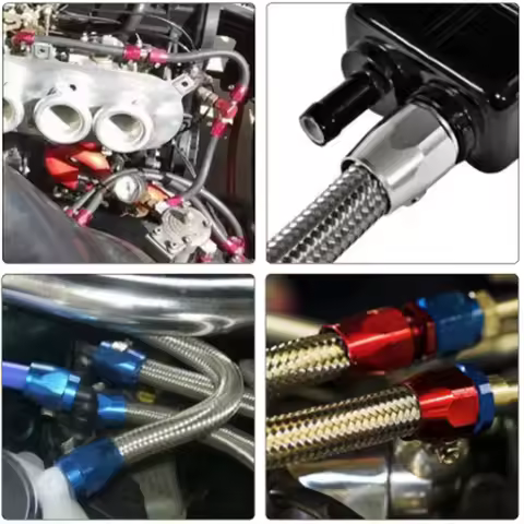 2PCS Automotive Hose Clamp Aluminum Alloy Clamp AN4 AN6AN8AN10AN12 Radiator Modification Fuel Pipe B