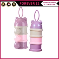 (FOREVER $2) 3 Section Milk Powder Container Baby Food Storage Box Cute Portable Travel Bear Design 