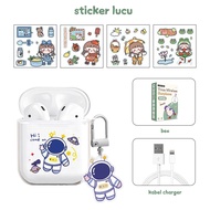 KOOYIINN TWS Earphone True Wireless Stereo HIFI Sentuh Earbud i12 Dengan TPU Casing Kartun Lucu Tran