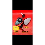 ⊿กระจกปลายแฮนด์ New Rizoma RZM ทรงเหลี่ยม งาน CNC มีโลโก้♦