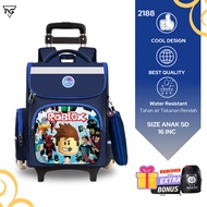 3-Wheel Trolley Suitcase for Elementary School Boys with Embossed LED Characters 2188 - Middle Schoo