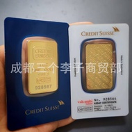 Non-Magnetic Simulation Swiss Gold Bar Swiss Bank Gold Bar 1 Ounce Brass Crafts Square Gold Plated N
