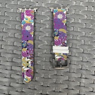 紫色花樣圖紋 Apple Watch 潮流矽膠錶帶 -cr94
