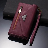 Zipper Wallet Leather Case for Samsung Galaxy S24 S23 S22 Ultra S21 FE S20 Plus Note20 A53 A33 A52 A