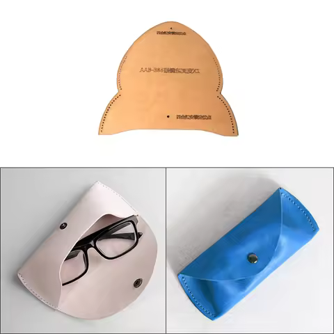 Kraft Paper Leather Craft Glasses Case Pattern Stencil Template Leather Paper Pattern