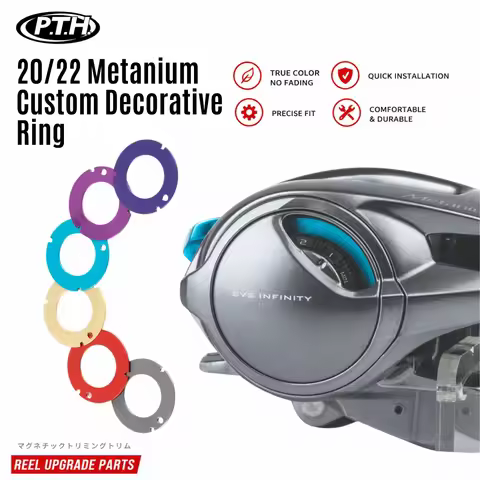 PTH Modified Decorative Plate for Shimano Metanium 20/22 Baitcasting Reel Fishing Tackle Custom Upgr