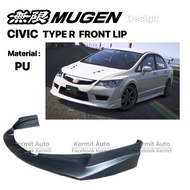 CIVIC FD TYPE R FRONT LIP SKIRT (tebal) Material : PU  / JS RACING / MUGEN (Fit  : bumper grille boleh buka shj)