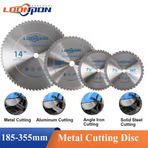 Loonpon Metal Cutting Disc 185/254/355mm Carbide Circular Saw Blade For Steel Iron Aluminum Metal Cu