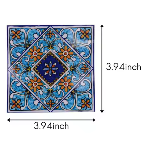 ABWR-20Pcs/Lot 3D Europe Style Tile Wall Sticker Kitchen Bathroom Toilet Tiles Waist Line Art Mural 