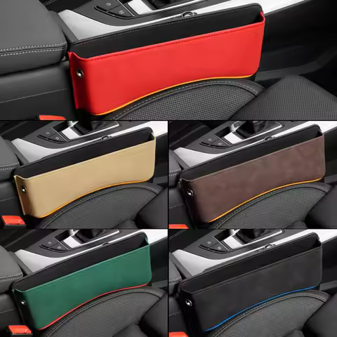 Suede Car Seat Crevice Storage Box Seat Organizer Gap Slit Filler Holder For Wallet Phone Cigarette 