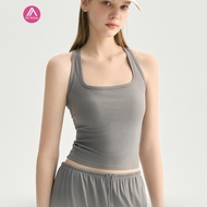 Sports Bra Shockproof Running Square Neck Slimming Racerback Yoga Vest Integrated Fixed Cup Fitness 