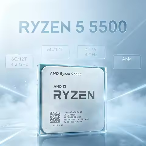 AMD Ryzen 5 5500 CPU Processor R5 5500 7NM L3=16M 3.6 GHz 6-Core 12-Thread Socket AM4 100-000000457