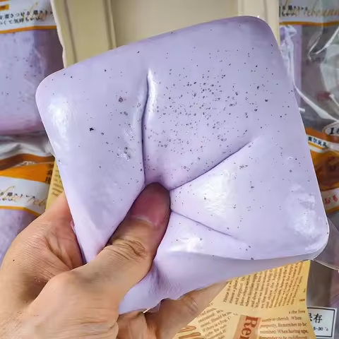 Stress Relief Squishy Toast Squeeze Toys Slowing Rising Sticky Toast Sensory Fidget Toys for Adults