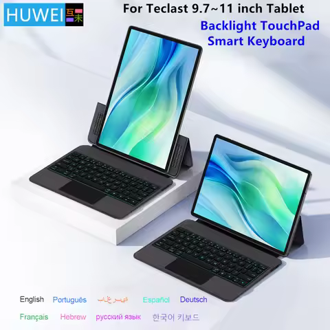 HUWEI Backlight Keyboard Case For Teclast P30 T P30T P50 P50S M50S T50HD T50 Max M50 Pro 10.1 inch T