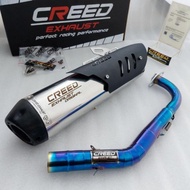 Knalpot Standar racing Creed Exhaust inlet 38/50mm 100% ORI Ngebas Adem for Nmax old new Aerox 155/p