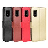 Suitable for Sharp Aquos Wish Phone Case wish3 Phone Leather Case Flip Crazy Horse Pattern Lanyard C