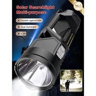 Solar XHP90 Extra Large Flashlight 22/27/38.5cm Outdoor Solar Flashlight Rechargeable Searchlight Lo