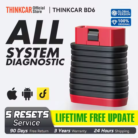 THINKCAR BD6 Bluetooth Scanner Car Diagnostic Tool OBD2 Scanner Full System Diagnose 5 Reset OIL IMM