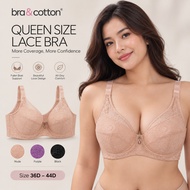 B&C Queen Size Lace Bra Plus Size D Cup Underwire Bra Full Coverage Supportive Bra Wanita Size Besar
