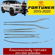 คิ้วขอบกระจก(รอบคัน) ฟอร์จูเนอร์ Toyota Fortuner 2015-2020 ชุบโครเมี่ยม