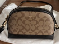 Coach Signature F76674 經典老花防刮皮革貝殼包