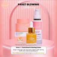 Paket Meronah Whitening Glowing Cream 2in1 + Facial Wash Extra Gkiw + Serum Gold Glowing ORIGINAL BP