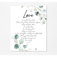 1 Corinthians 13 Wall Art, Bible Verse Print, Scripture Gift Idea Christian Home Decor UNFRAMED, Cra